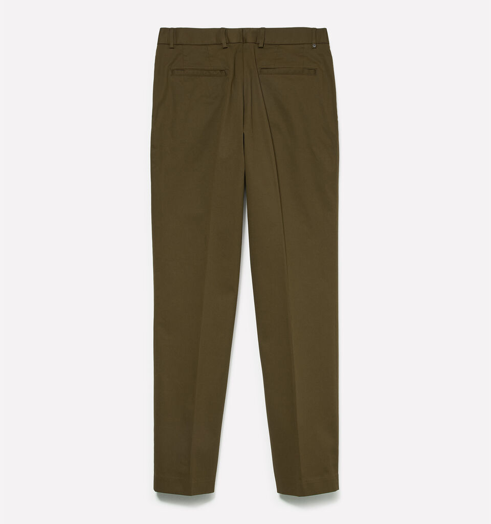 Olive green slim comfort fit trousers - men's slim fit trousers - Olive Green | Sisley image number 2